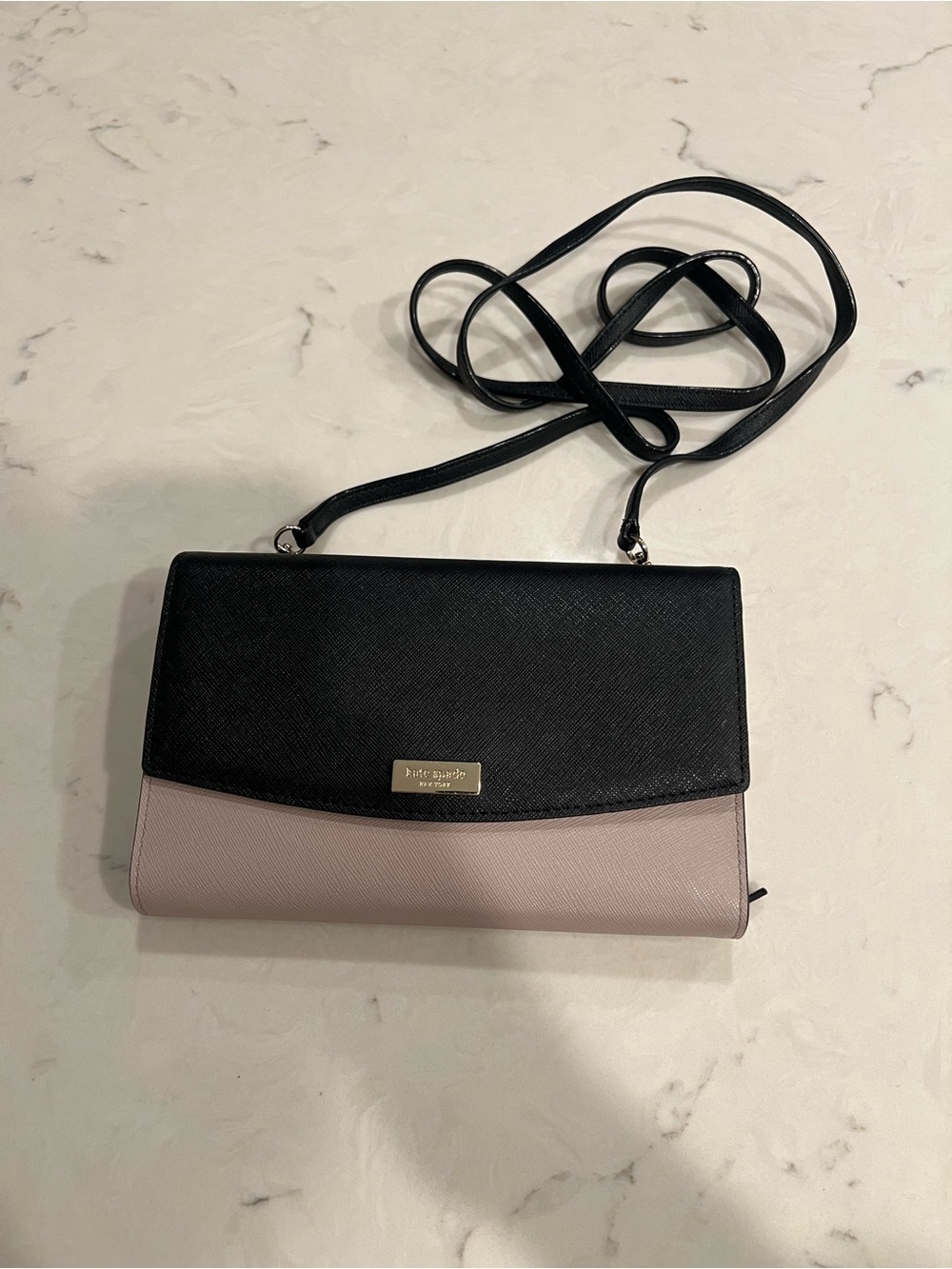 kate spade Black and Blush Crossbody Wallet Bag